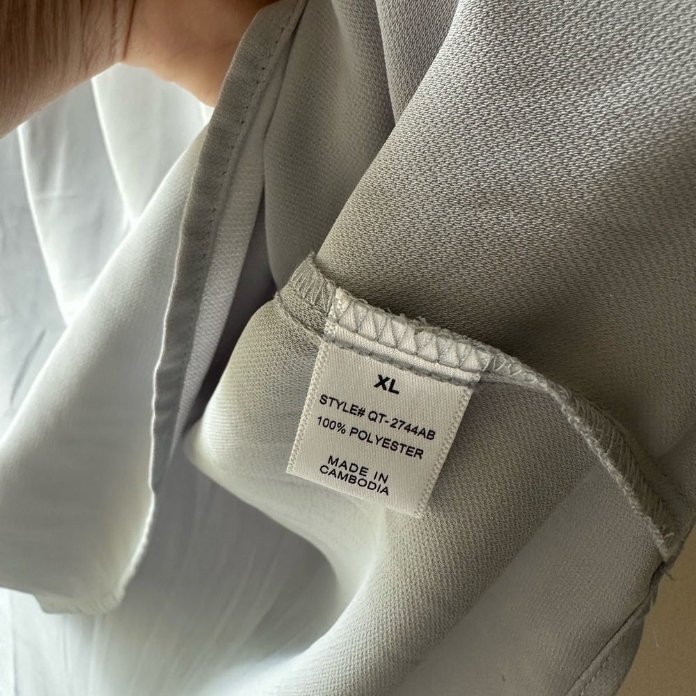 Zenana Light Gray Ruffle Sleeve Blouse - Picture 4 of 7